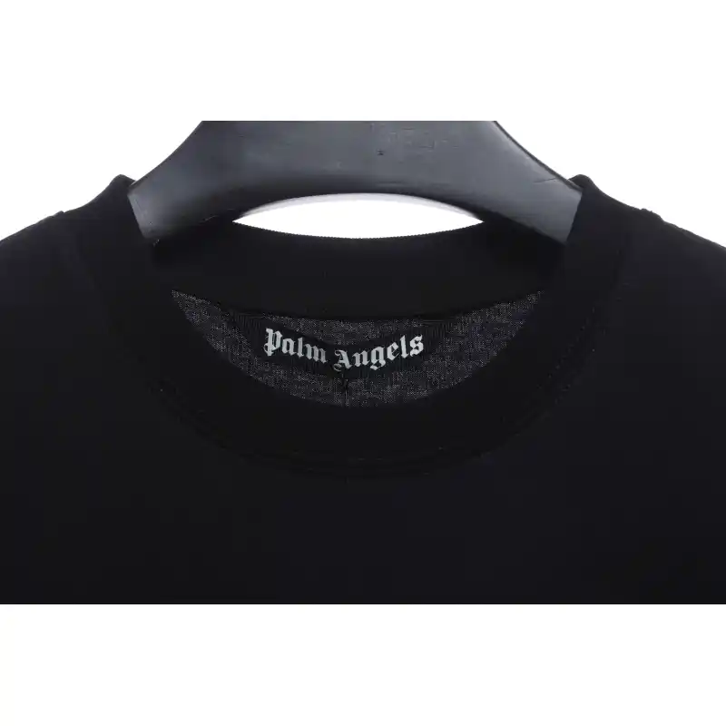 EM Sneakers Palm Angels T-shirt Blue Heart Spray Paint Print Black