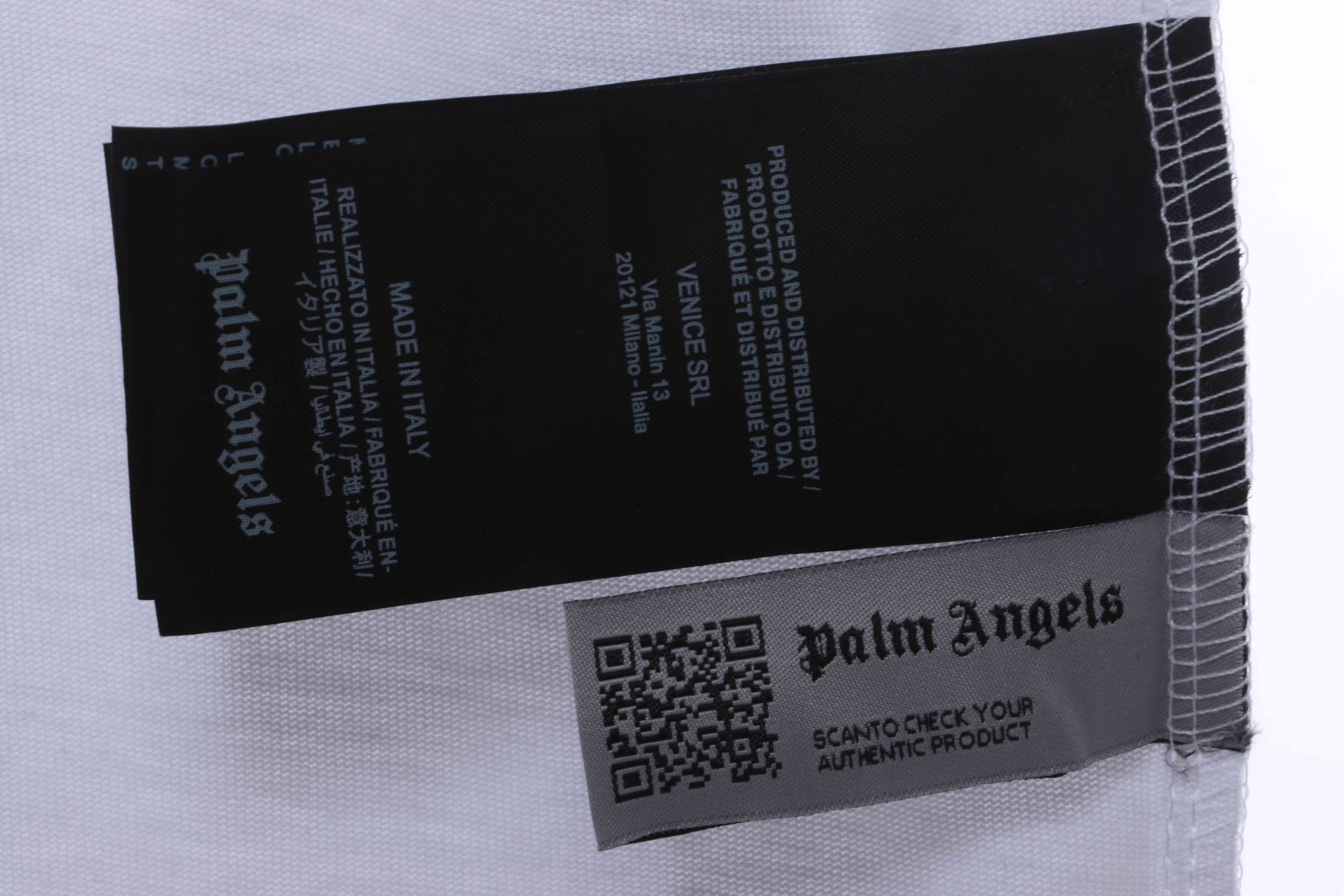 EM Sneakers Palm Angels T-shirt Blue Heart Spray Paint Print White