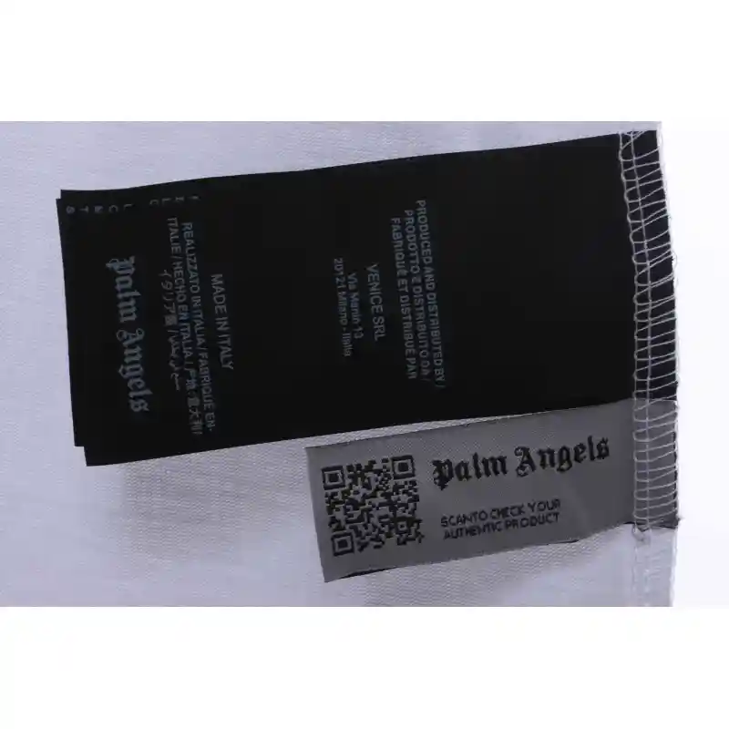 EM Sneakers Palm Angels T-shirt Blue Heart Spray Paint Print White