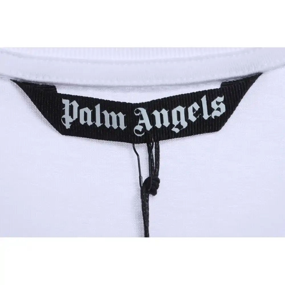 EM Sneakers Palm Angels T-shirt Blue Heart Spray Paint Print White
