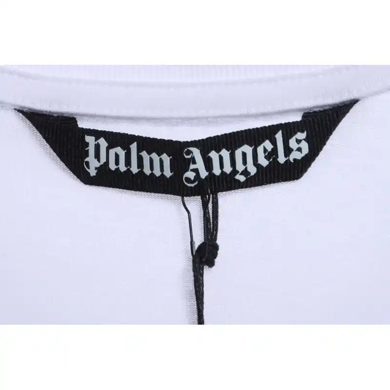 EM Sneakers Palm Angels T-shirt Blue Heart Spray Paint Print White