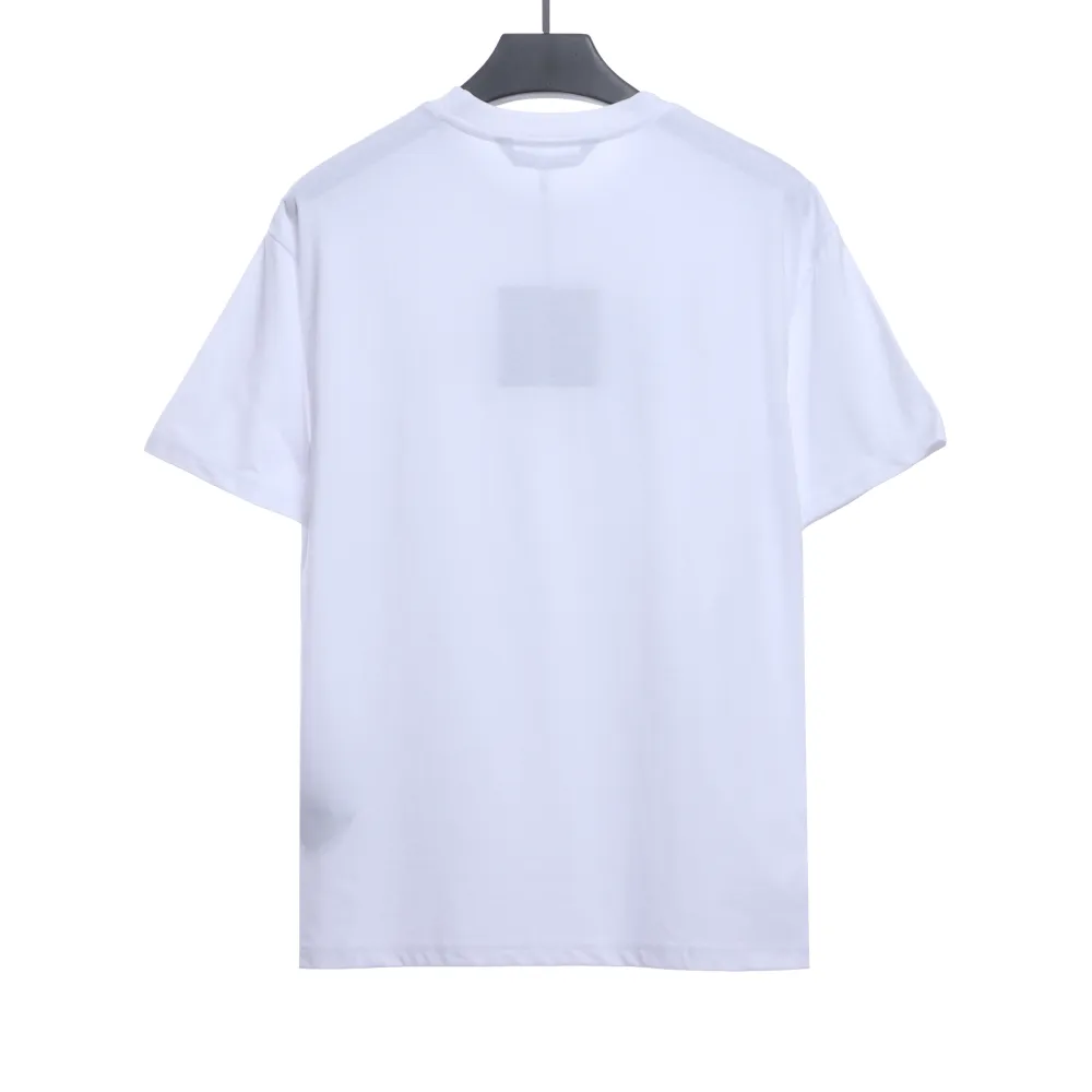 EM Sneakers Palm Angels T-shirt Blue Heart Spray Paint Print White