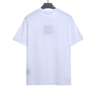 EM Sneakers Palm Angels T-shirt Blue Heart Spray Paint Print White 02