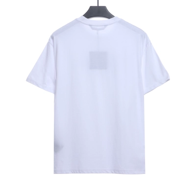 EM Sneakers Palm Angels T-shirt Blue Heart Spray Paint Print White 02