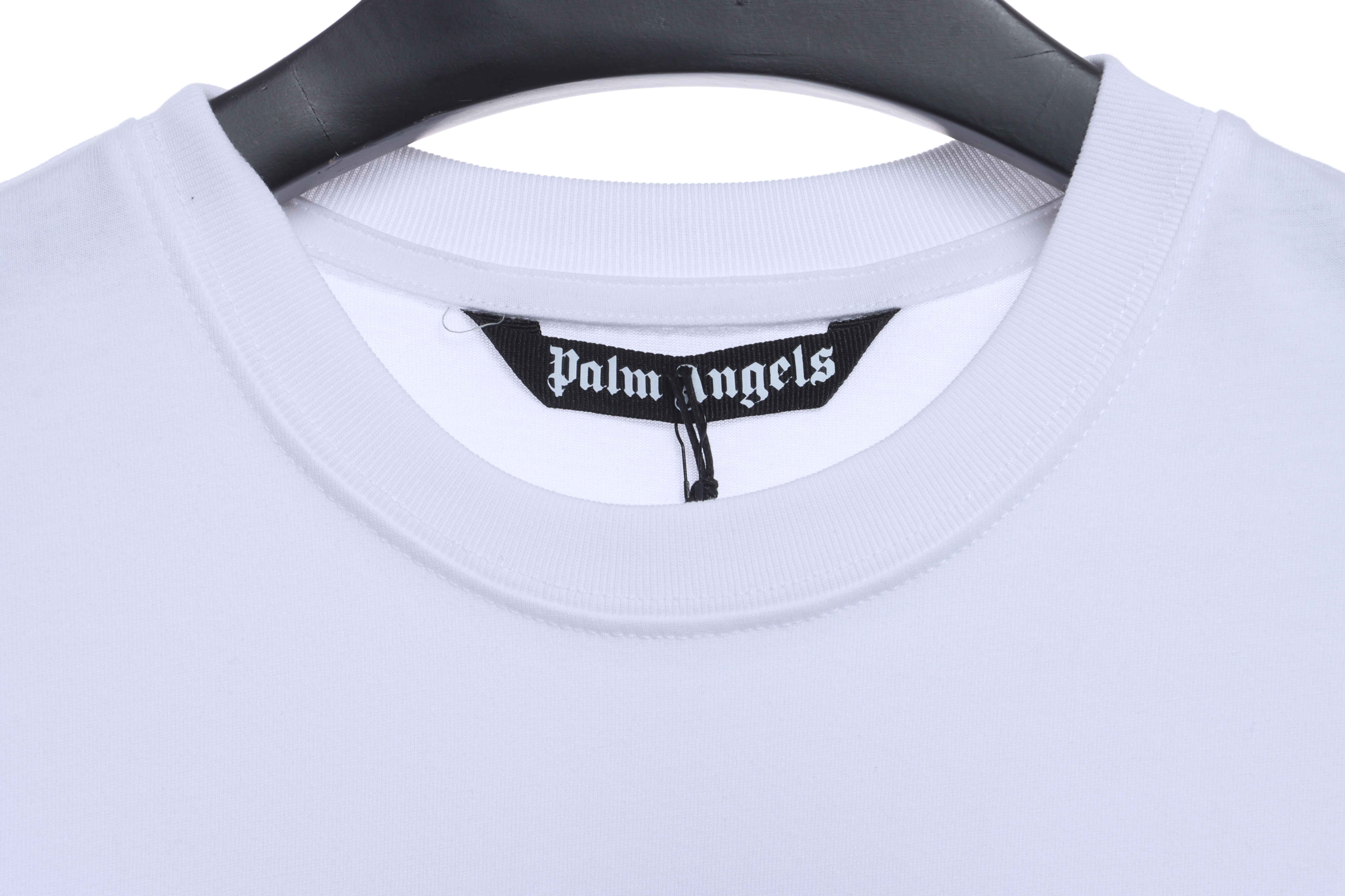 EM Sneakers Palm Angels T-shirt Blue Heart Spray Paint Print White