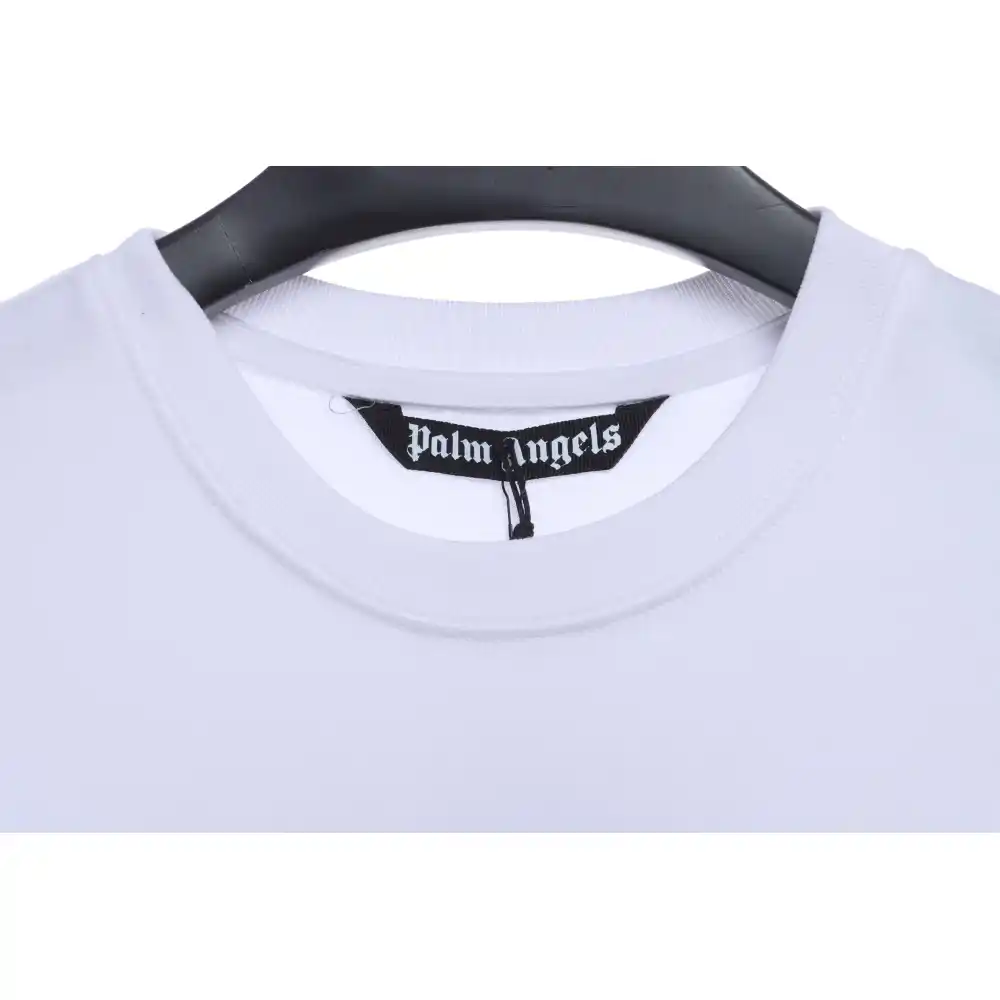 EM Sneakers Palm Angels T-shirt Blue Heart Spray Paint Print White