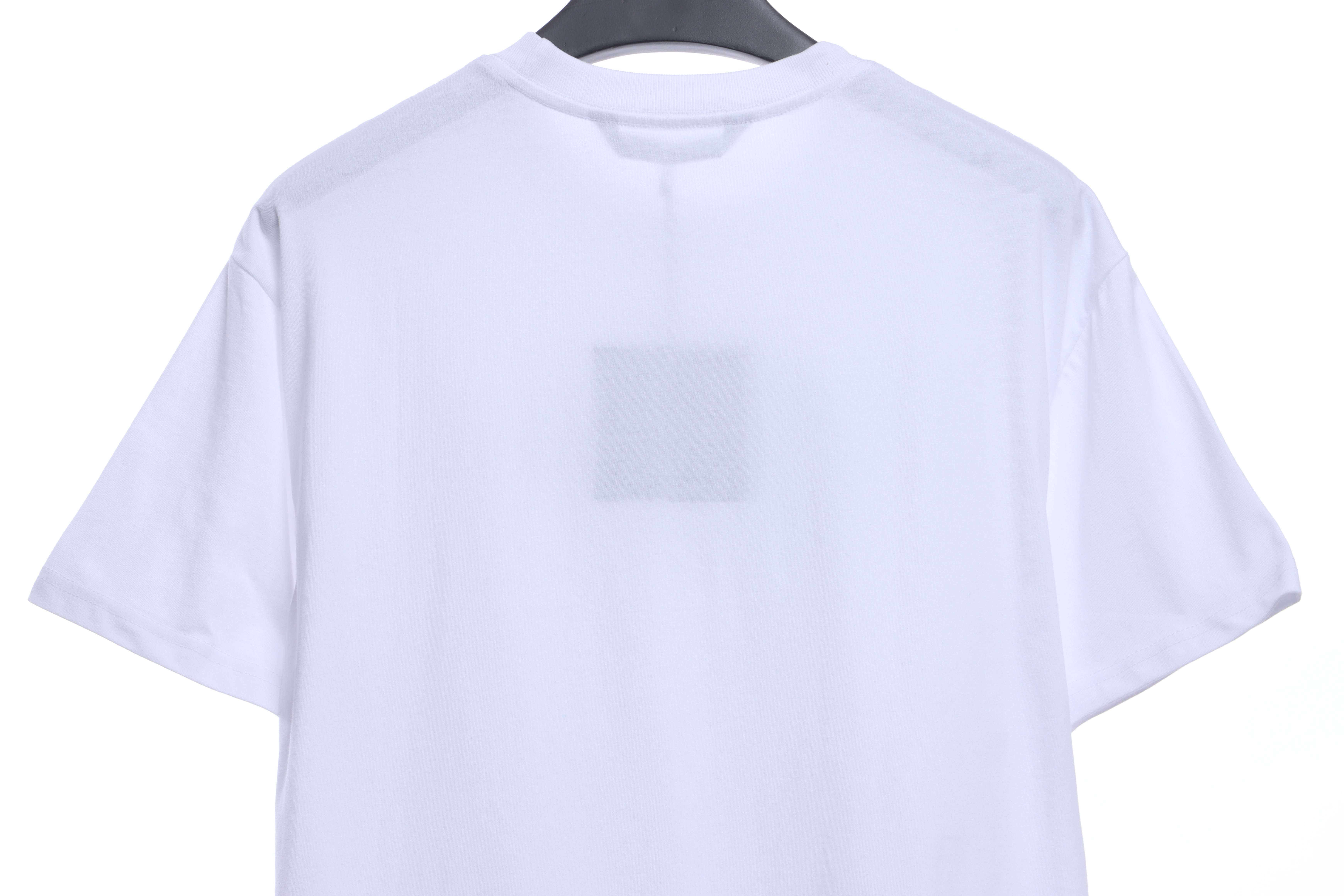 EM Sneakers Palm Angels T-shirt Blue Heart Spray Paint Print White