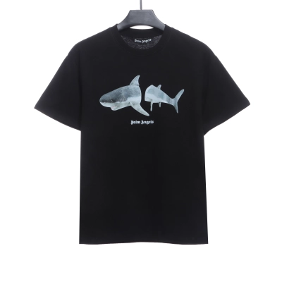 EM Sneakers Palm Angels T-shirt Broken Tail Shark Print Black 01