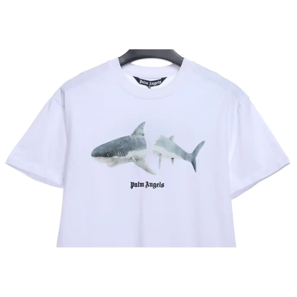 EM Sneakers Palm Angels T-shirt Broken Tail Shark Print White