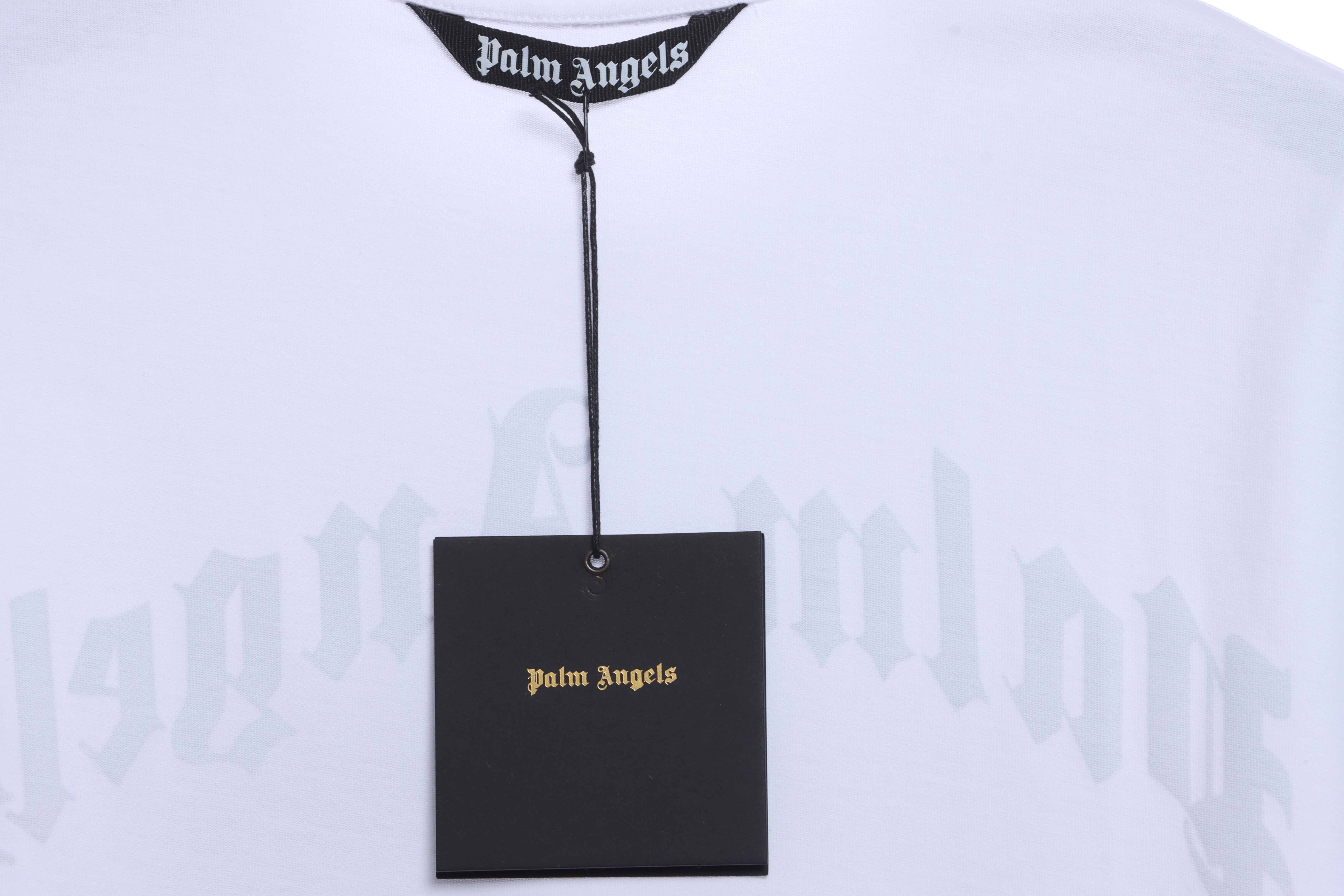 EM Sneakers Palm Angels T-shirt Broken Tail Shark Print White