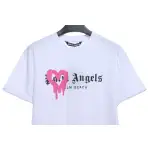 EM Sneakers Palm Angels T-shirt Pink Heart Spray Paint Print White