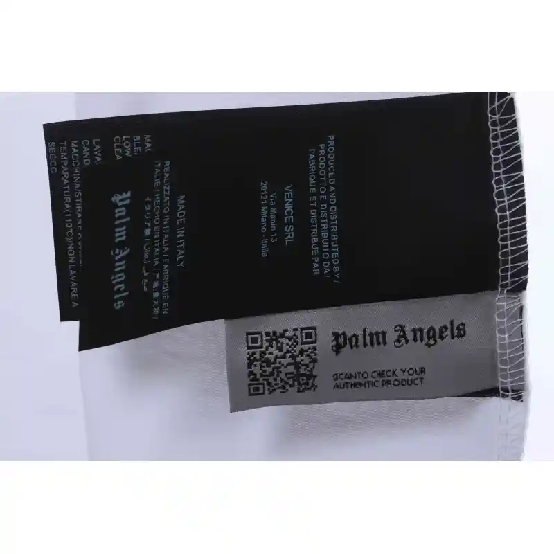 EM Sneakers Palm Angels T-shirt Pink Heart Spray Paint Print White