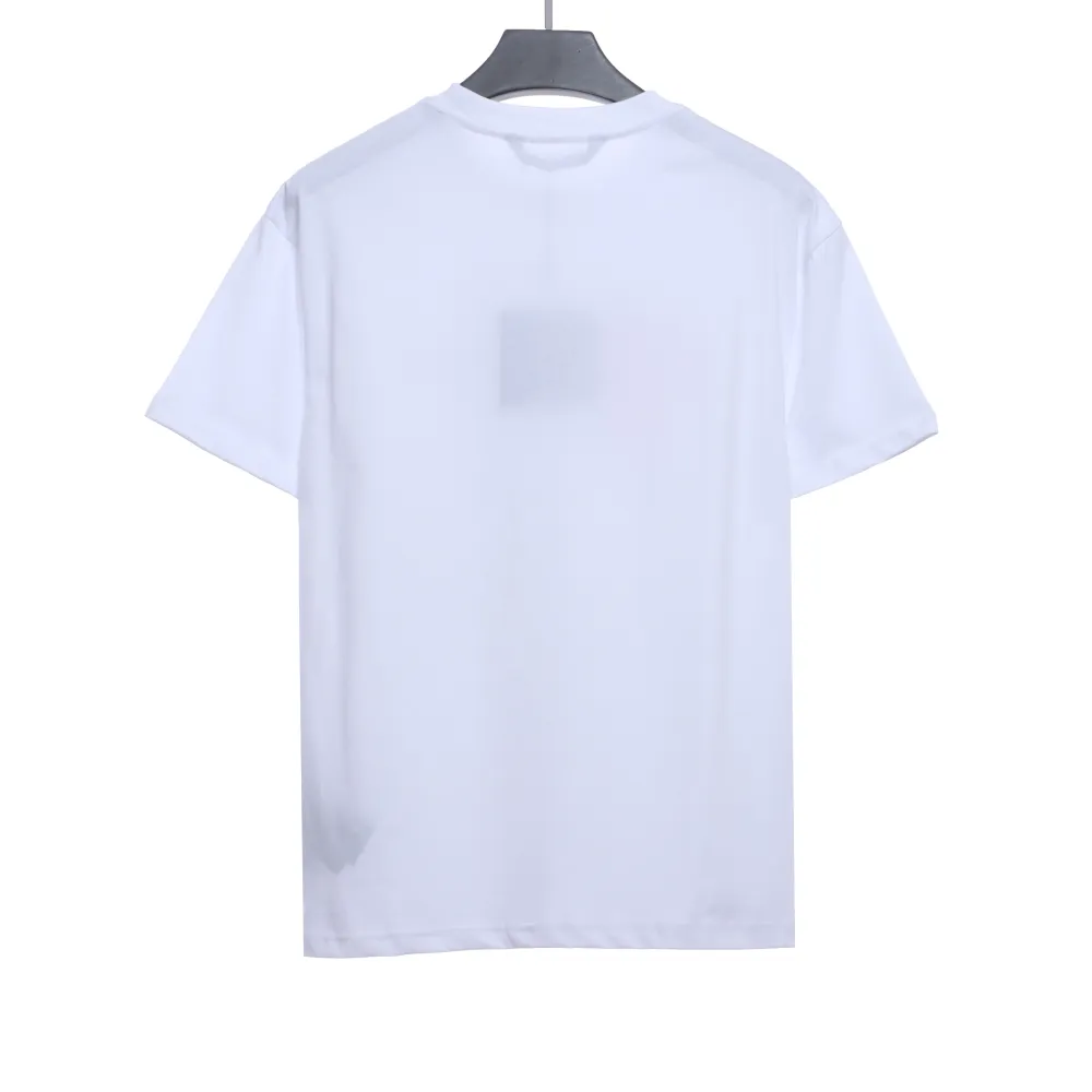EM Sneakers Palm Angels T-shirt Pink Heart Spray Paint Print White