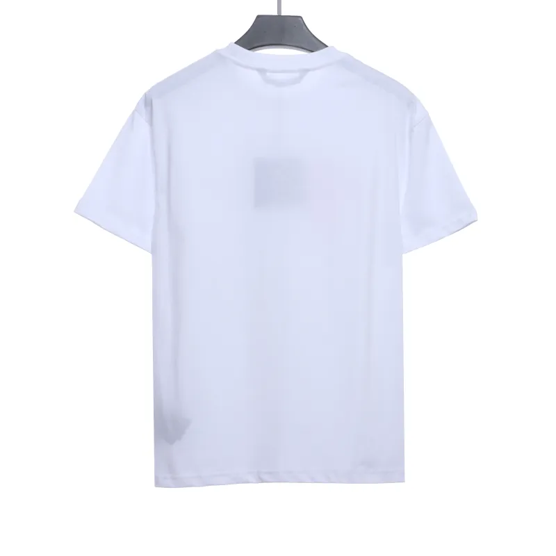 EM Sneakers Palm Angels T-shirt Pink Heart Spray Paint Print White