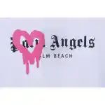 EM Sneakers Palm Angels T-shirt Pink Heart Spray Paint Print White