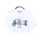 EM Sneakers Palm Angels T-shirt Transparent Broken Head Bear Print White