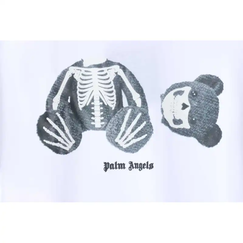 EM Sneakers Palm Angels T-shirt Transparent Broken Head Bear Print White