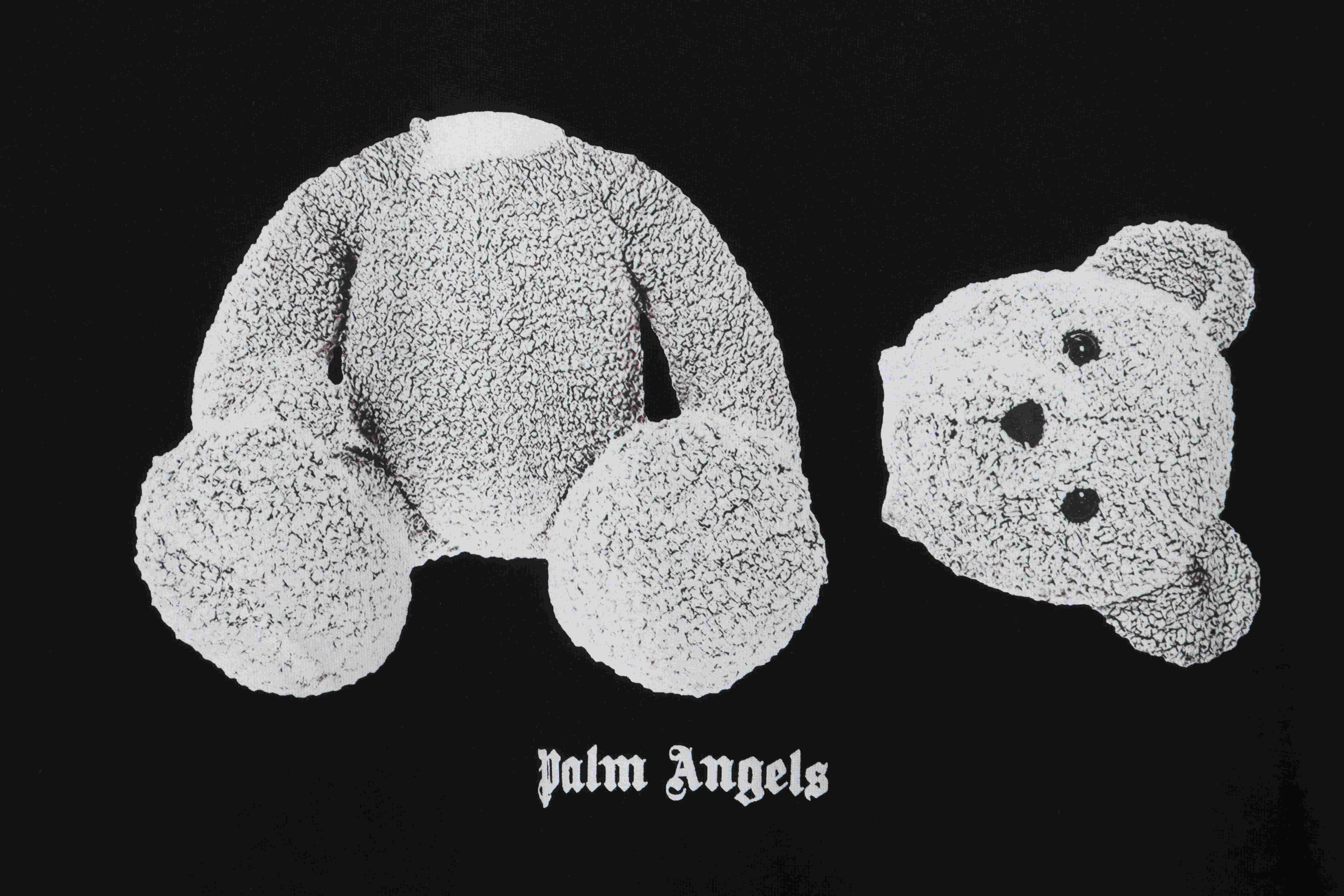 EM Sneakers Palm Angels T-Shirt White Severed Bear Print Black