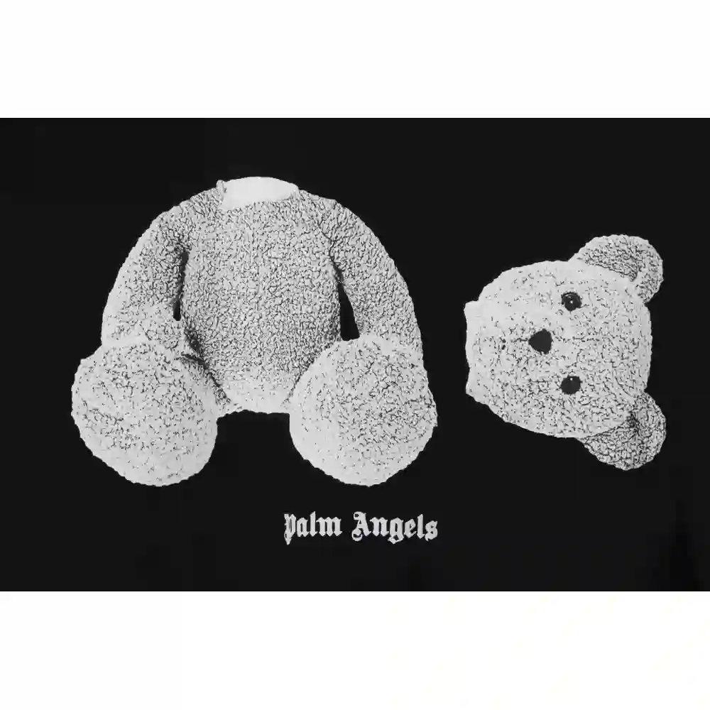 EM Sneakers Palm Angels T-Shirt White Severed Bear Print Black