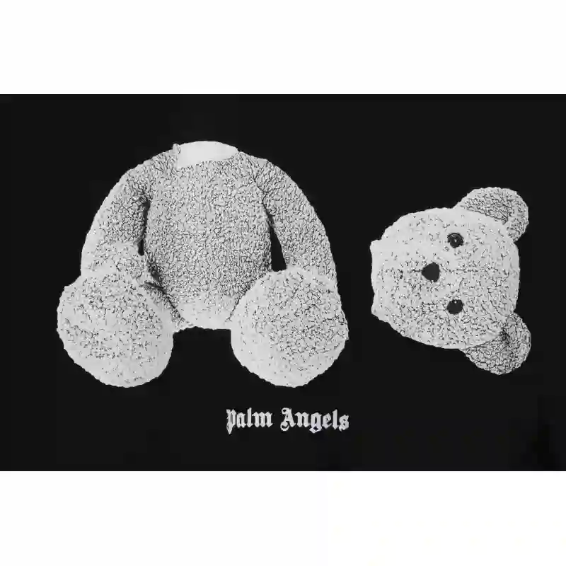 EM Sneakers Palm Angels T-Shirt White Severed Bear Print Black