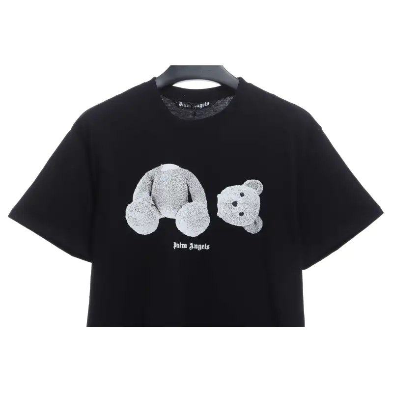 EM Sneakers Palm Angels T-Shirt White Severed Bear Print Black