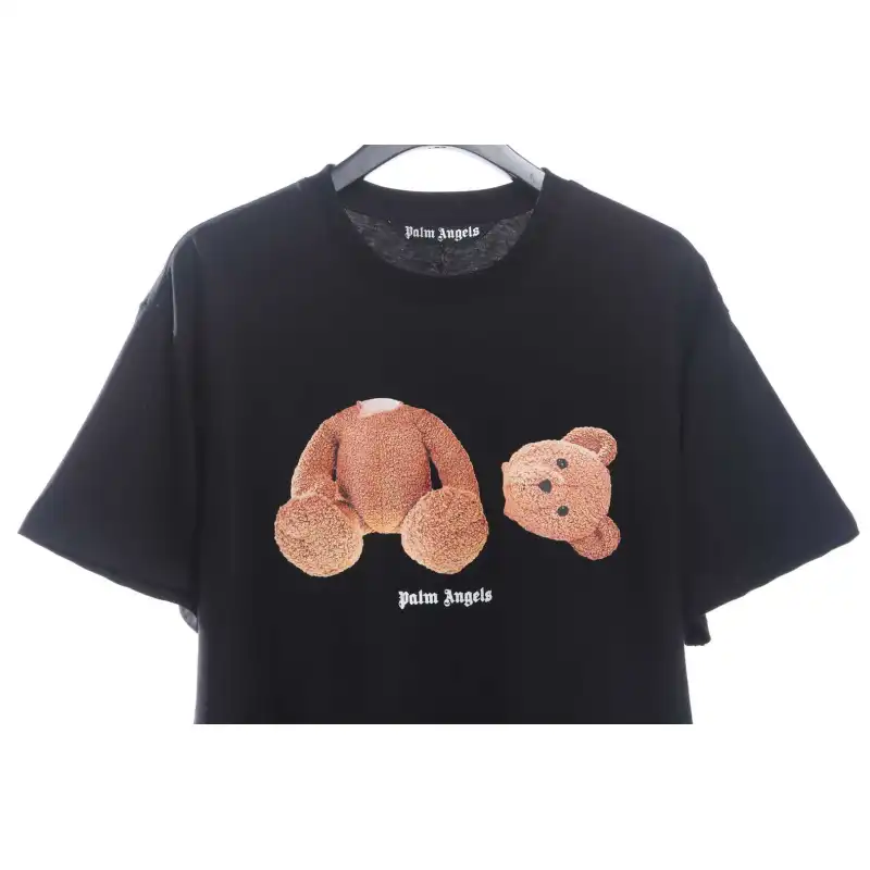 EM Sneakers Palm Angels T-Shirt Yellow Severed Bear Print Black