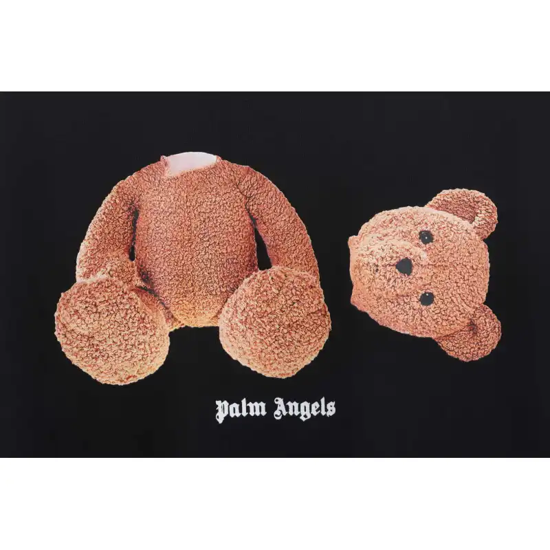 EM Sneakers Palm Angels T-Shirt Yellow Severed Bear Print Black