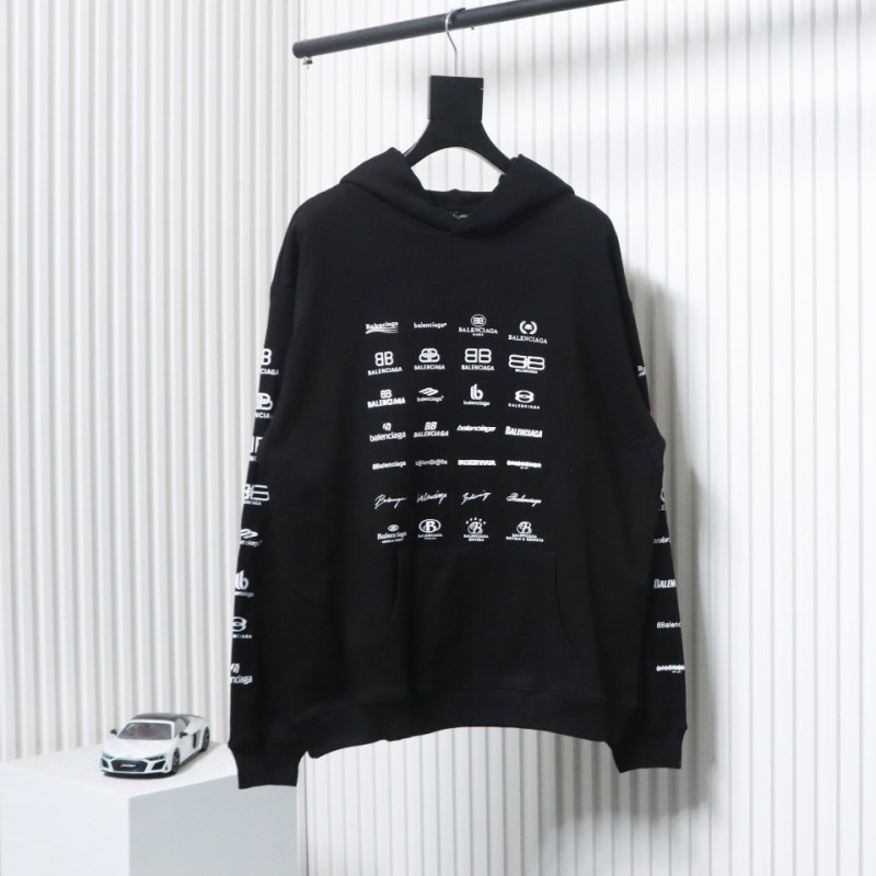 EM Sneakers Balenciaga Classic All Over Logo Hoodie Black