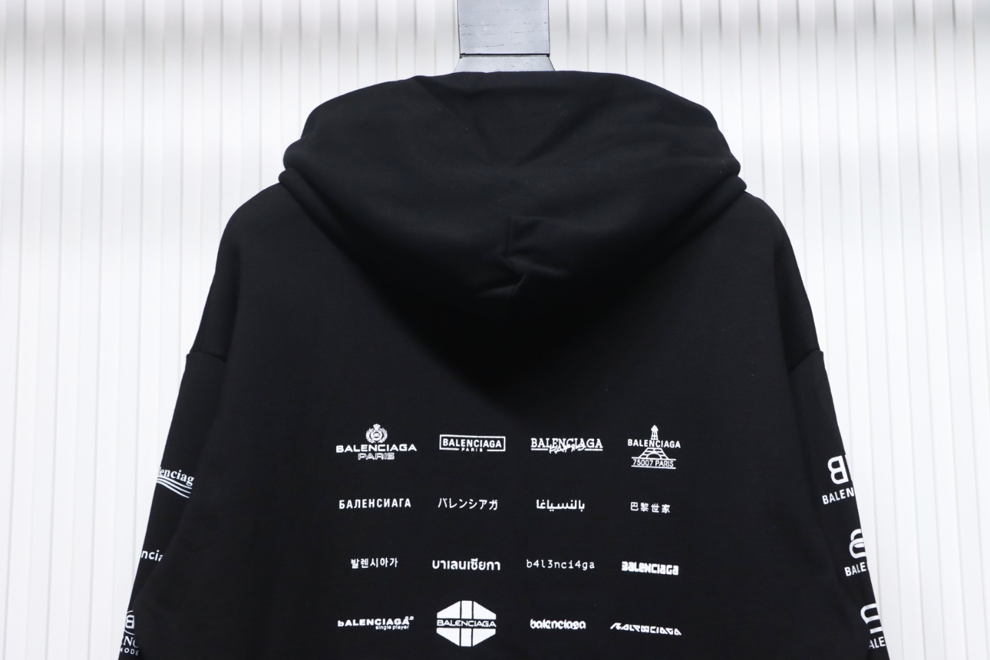 EM Sneakers Balenciaga Classic All Over Logo Hoodie Black
