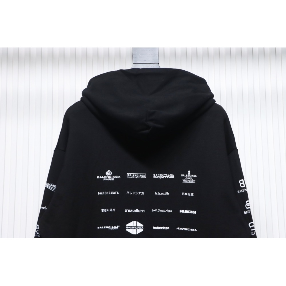 EM Sneakers Balenciaga Classic All Over Logo Hoodie Black