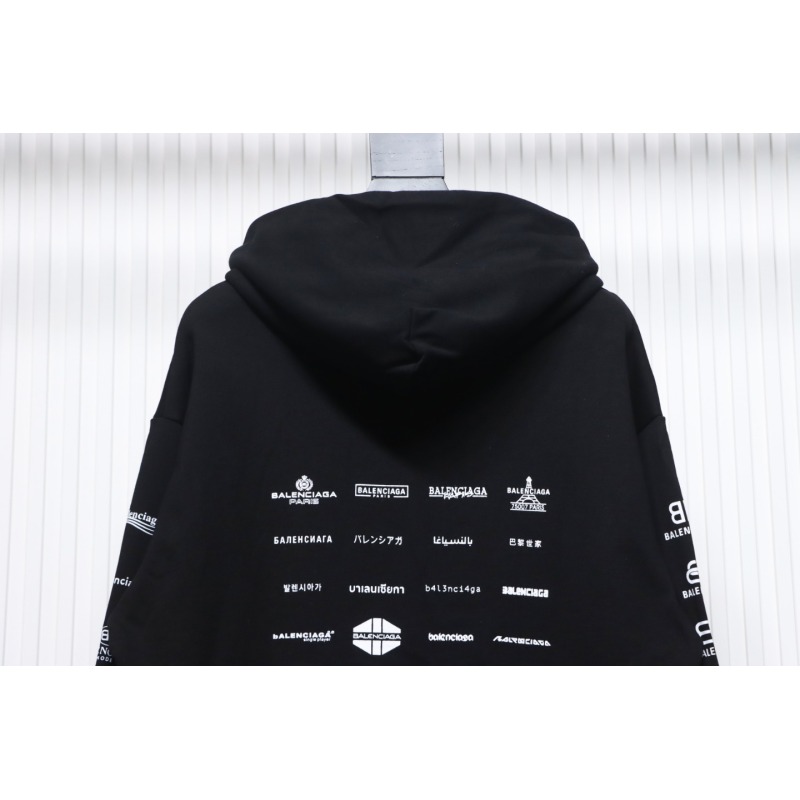 EM Sneakers Balenciaga Classic All Over Logo Hoodie Black