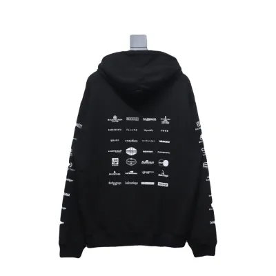 EM Sneakers Balenciaga Classic All Over Logo Hoodie Black 02