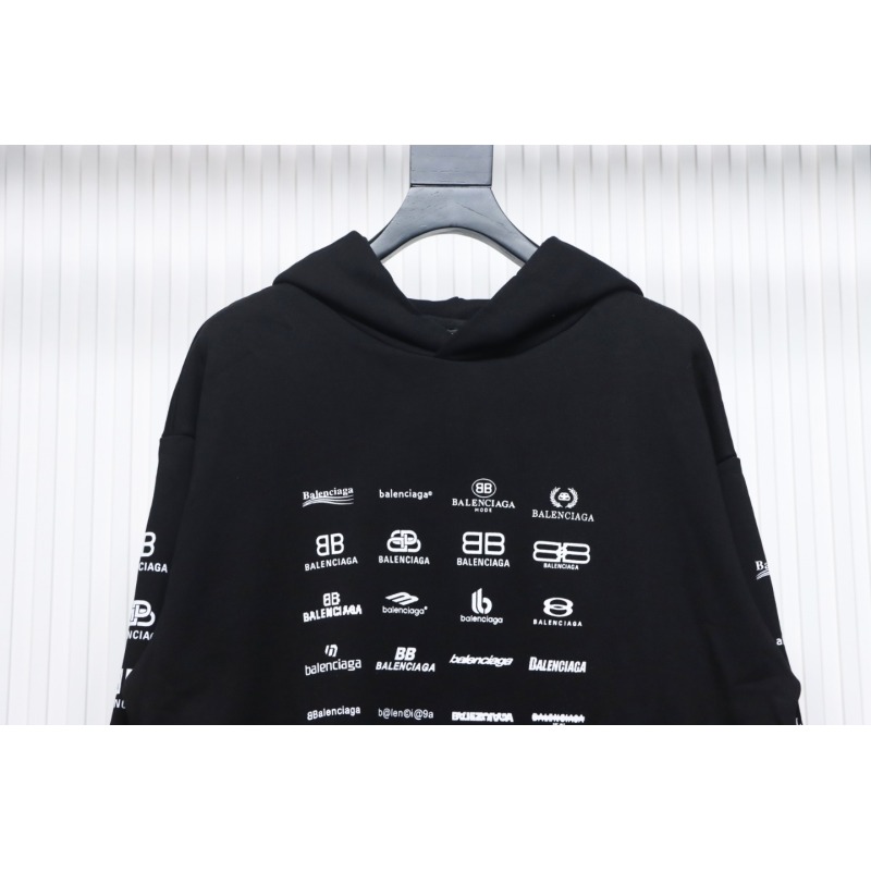 EM Sneakers Balenciaga Classic All Over Logo Hoodie Black