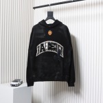 EM Sneakers Balenciaga Manchester United Distressed Washed Embroidered Hoodie Black