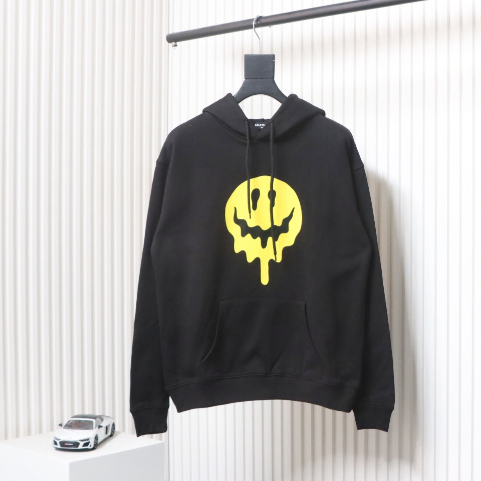 EM Sneakers Balenciaga Melting Smiley Face Hoodie Black