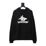 EM Sneakers Balenciaga Overlapping Logo Hoodie Black