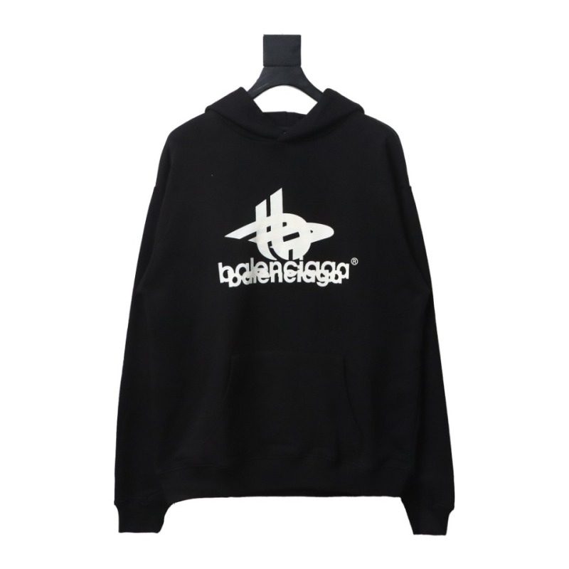 EM Sneakers Balenciaga Overlapping Logo Hoodie Black