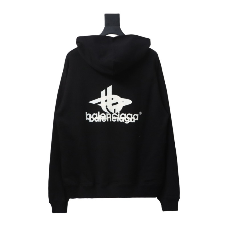 EM Sneakers Balenciaga Overlapping Logo Hoodie Black