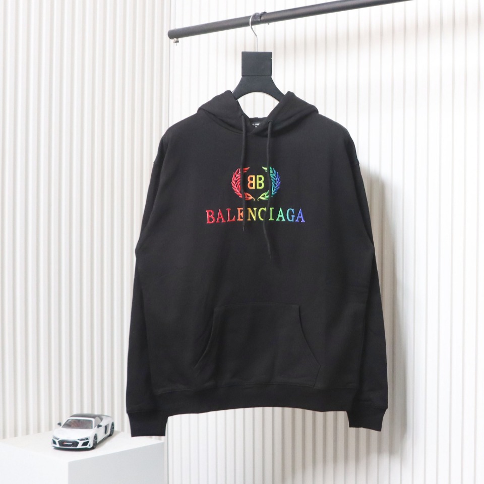 EM Sneakers Balenciaga Rainbow Wheat Hoodie Black
