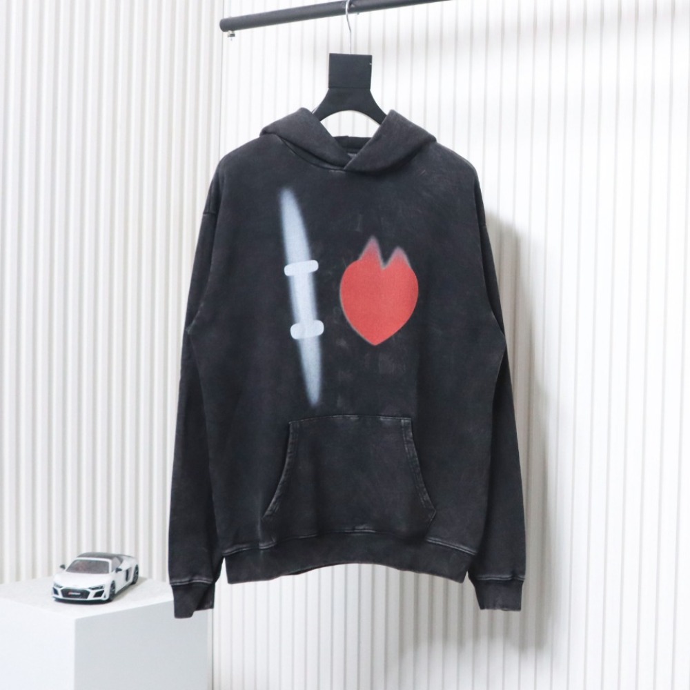 EM Sneakers Balenciaga Valentine's Day Heart Hoodie Black