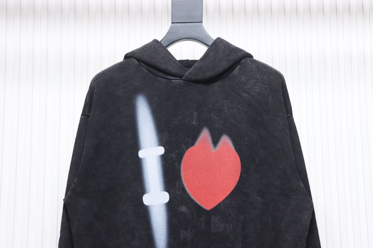 EM Sneakers Balenciaga Valentine's Day Heart Hoodie Black