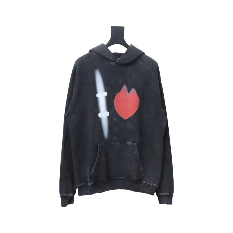 EM Sneakers Balenciaga Valentine's Day Heart Hoodie Black