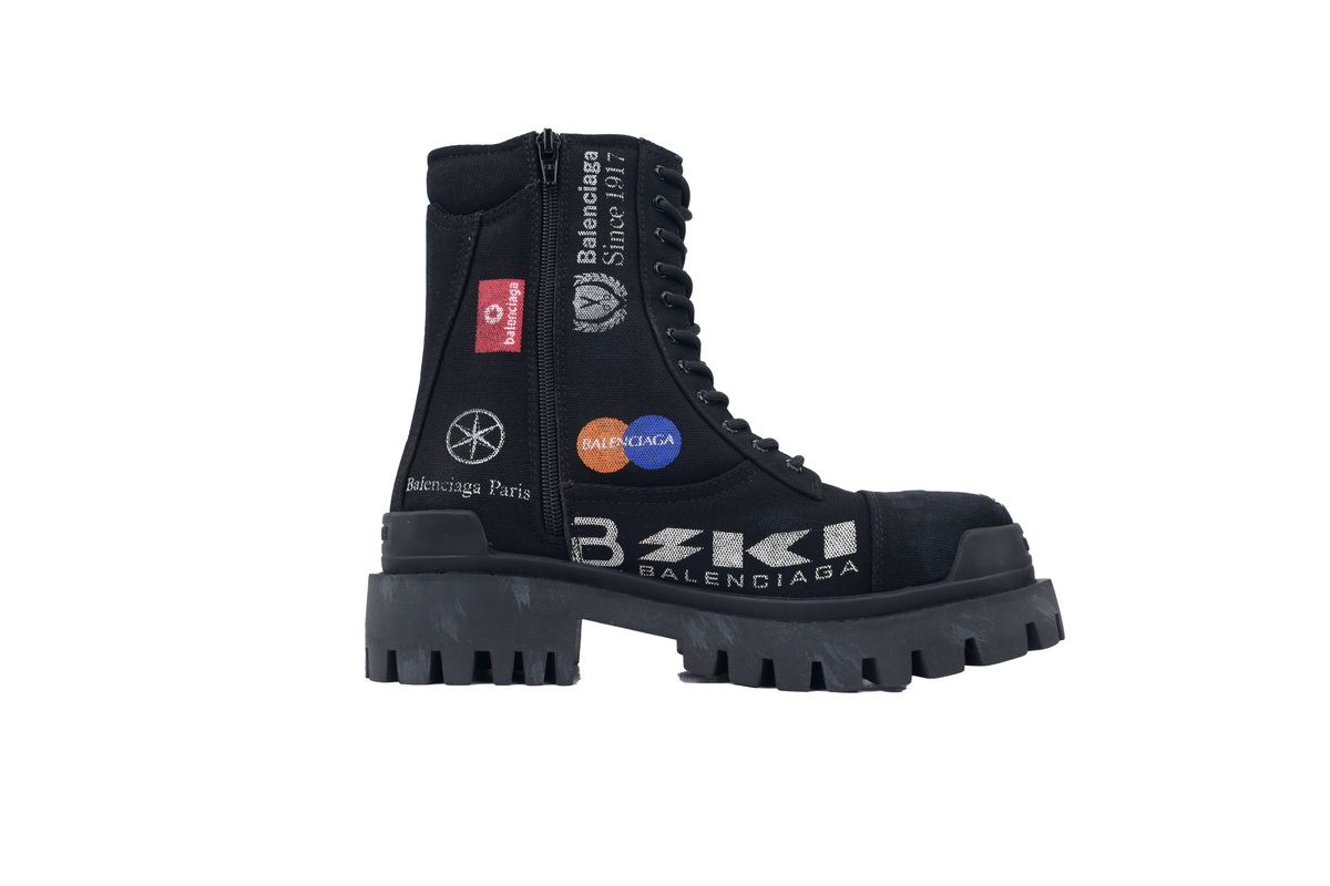 EM Sneakers Balenciaga Strike Boot Combat Co Branded Graffiti