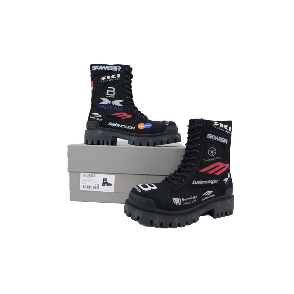 EM Sneakers Balenciaga Strike Boot Combat Co Branded Graffiti