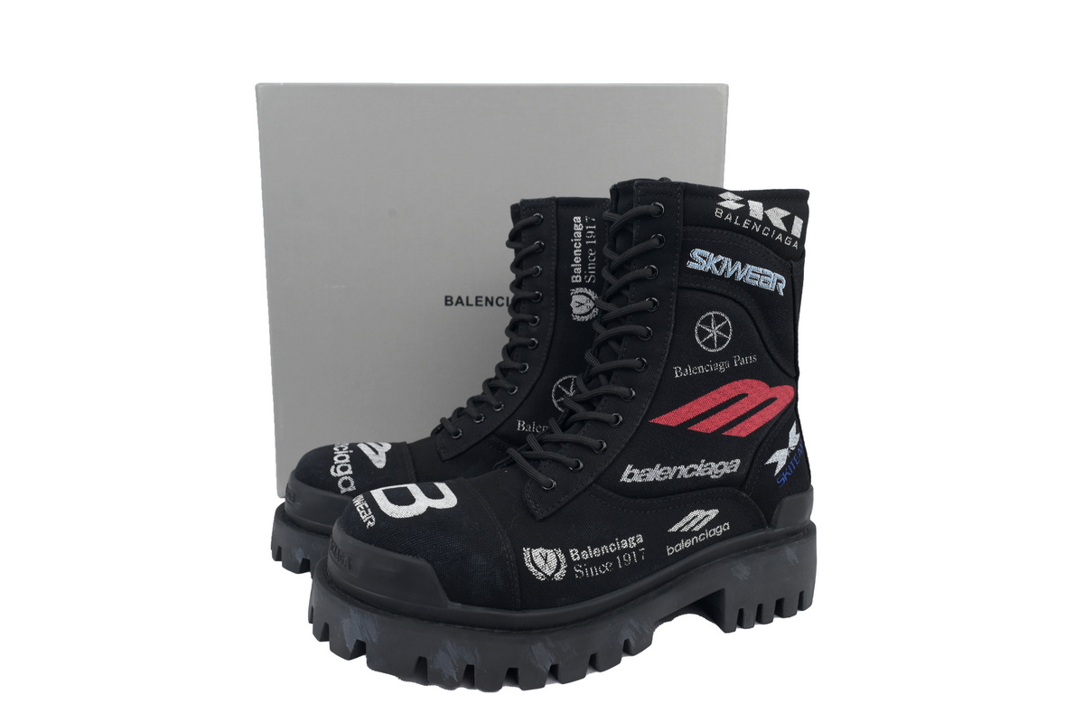EM Sneakers Balenciaga Strike Boot Combat Co Branded Graffiti