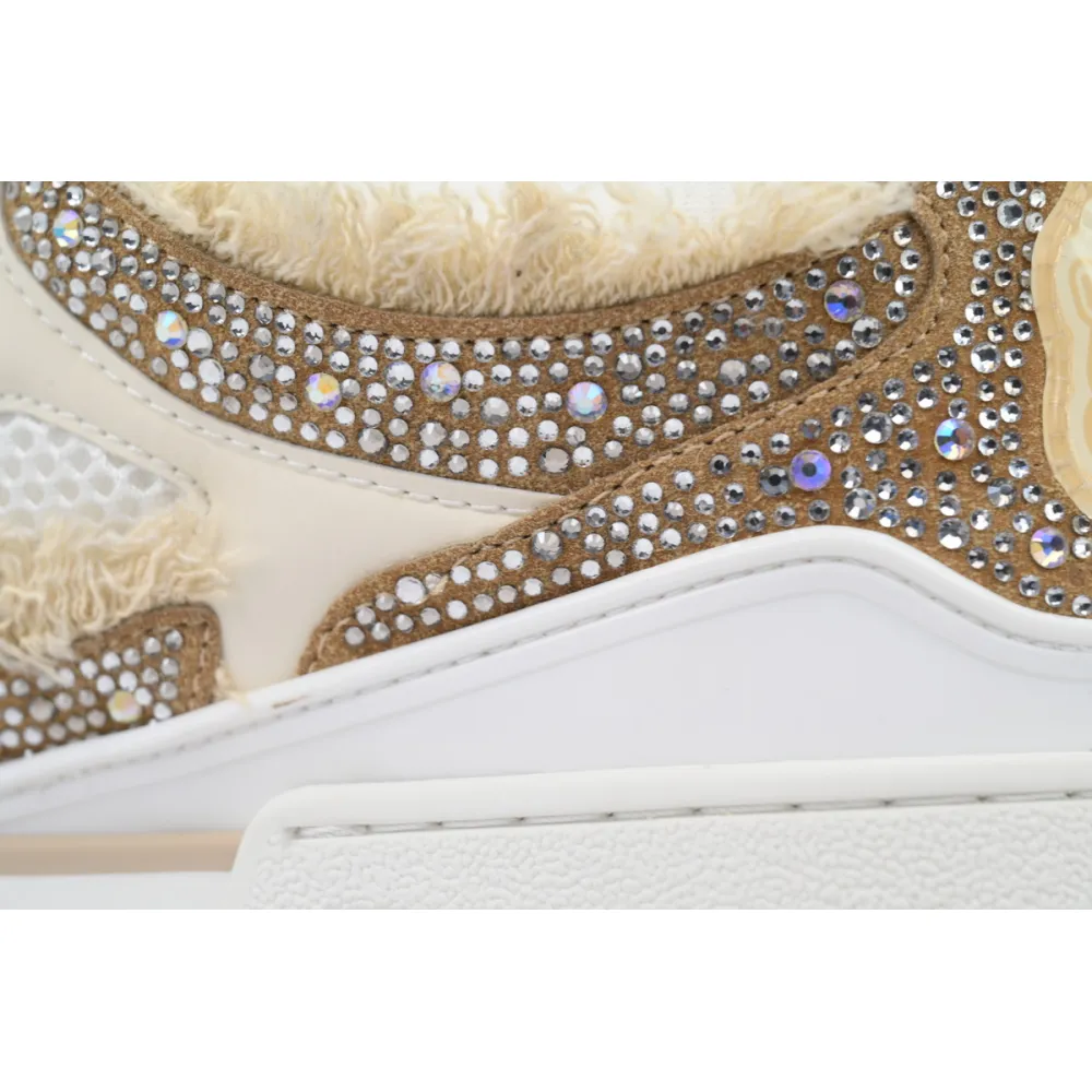 EM Sneakers Louis Vuitton LV Skate Sneaker Horse Hair Apricot Diamond