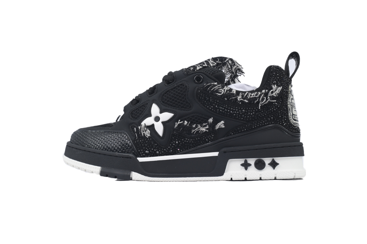 EM Sneakers Louis Vuitton LV Skate Sneaker Horse Hair Black Diamond