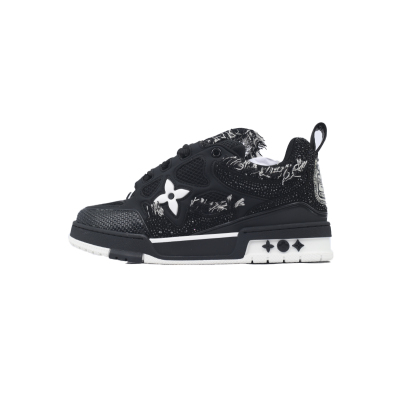 EM Sneakers Louis Vuitton LV Skate Sneaker Horse Hair Black Diamond 01
