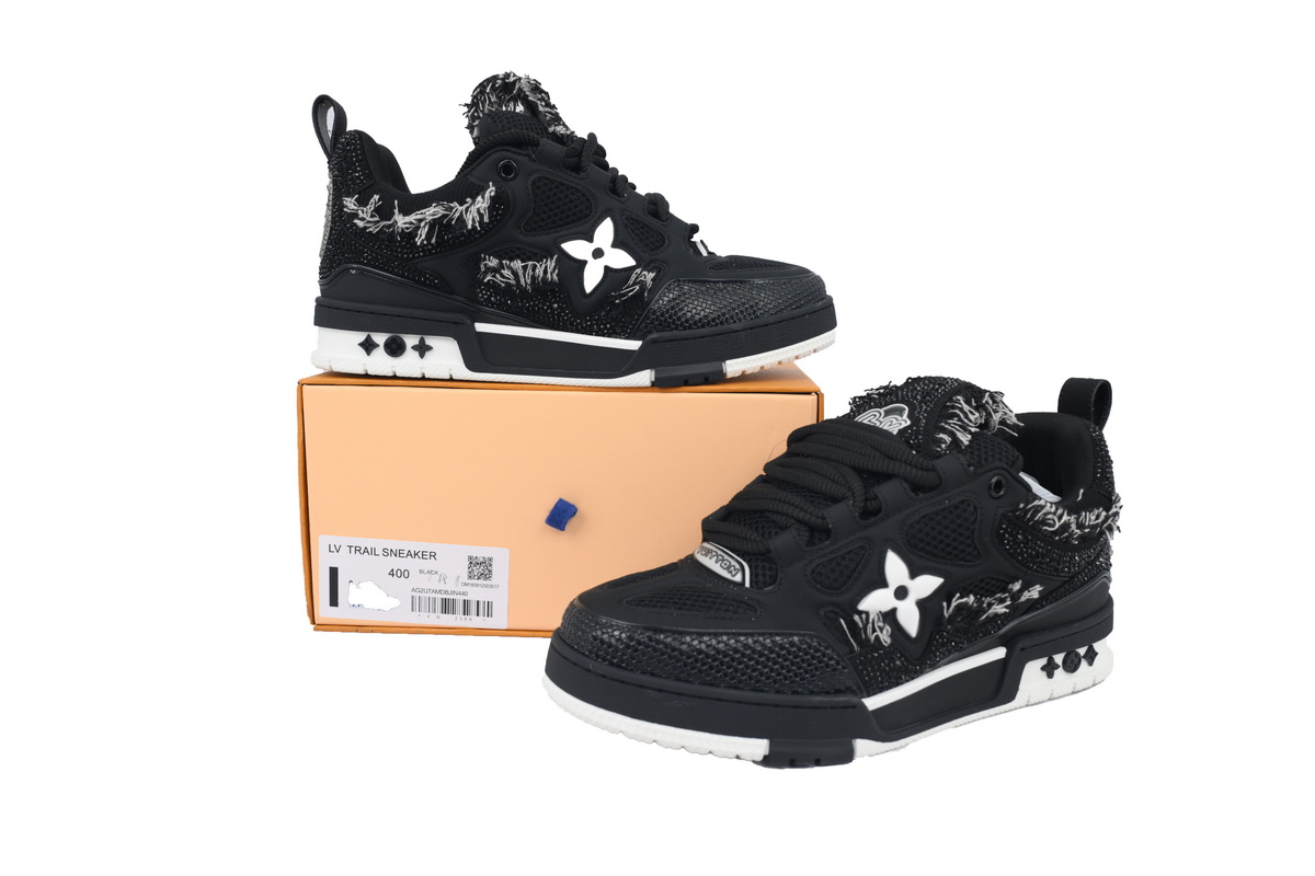 EM Sneakers Louis Vuitton LV Skate Sneaker Horse Hair Black Diamond