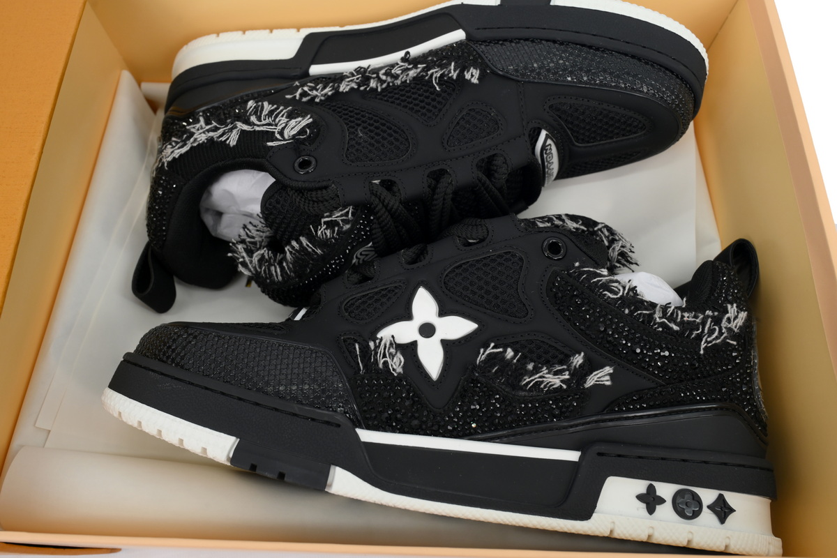 EM Sneakers Louis Vuitton LV Skate Sneaker Horse Hair Black Diamond